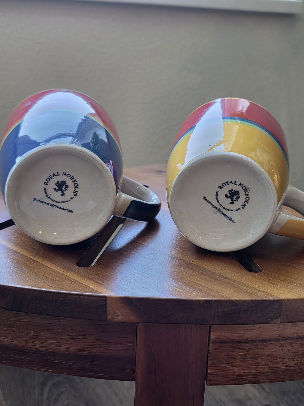 Royal Norfolk Colorblock Ceramic Mugs - Set of 2 - Picture 10 of 13